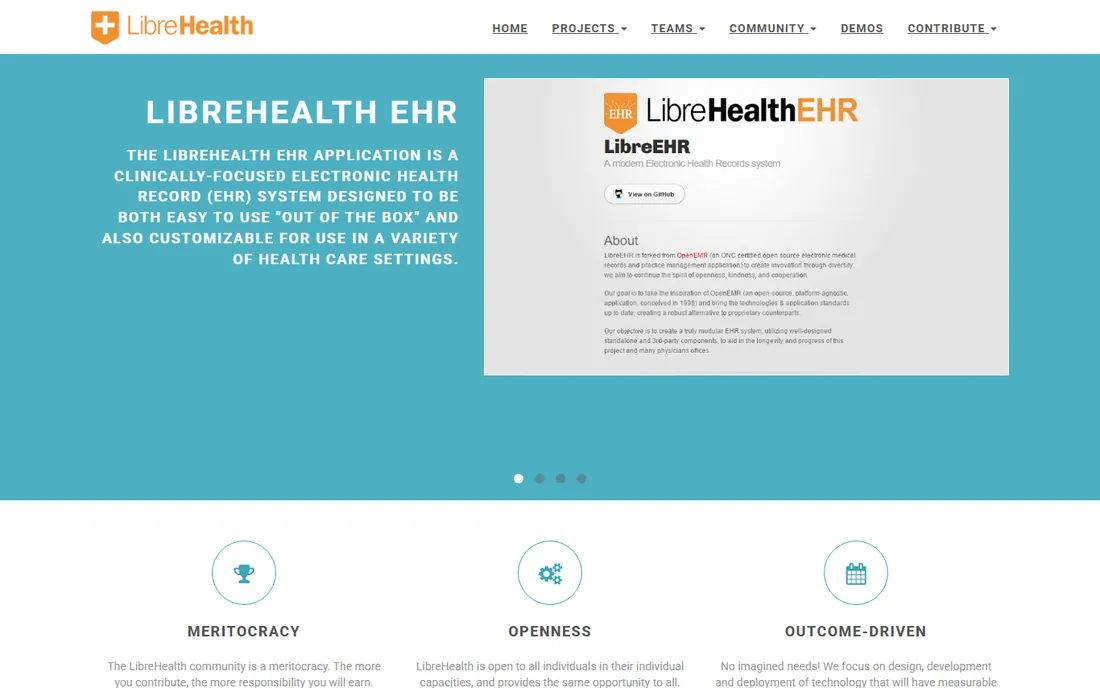 LibreHealth EHR homepage
