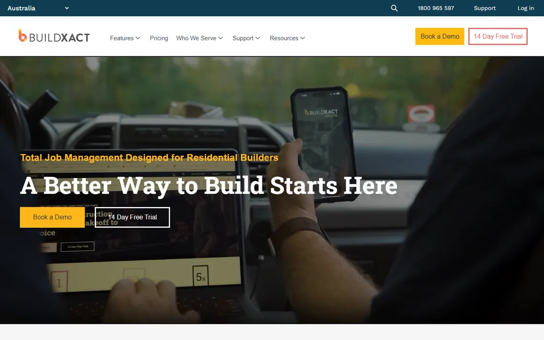 Buildxact homepage