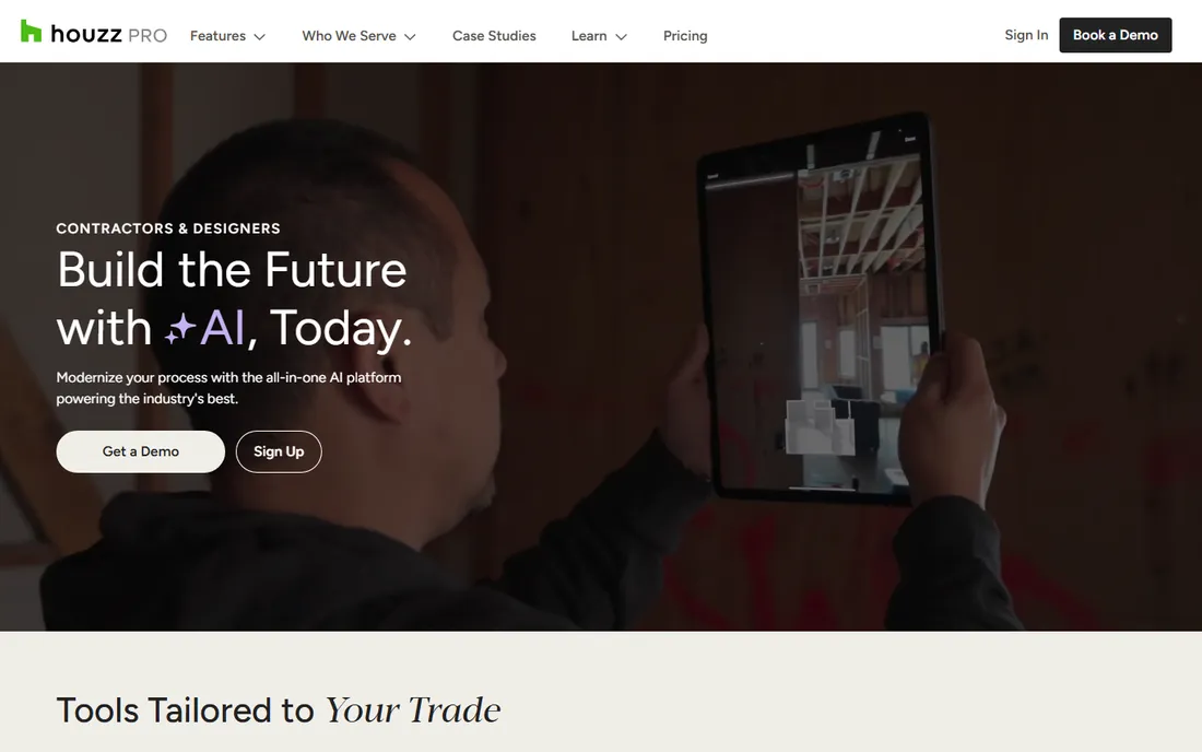 Houzz Pro homepage