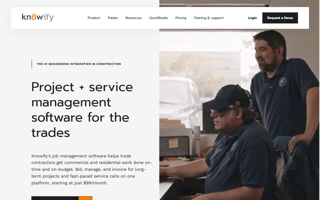 Knowify homepage