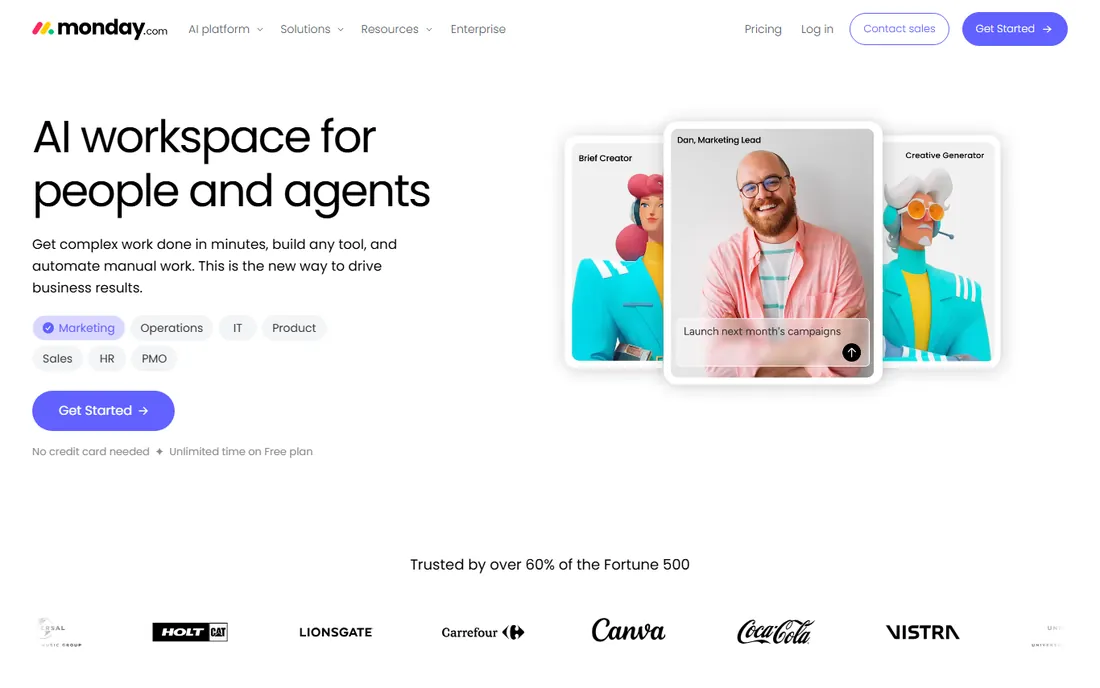 Monday.com homepage