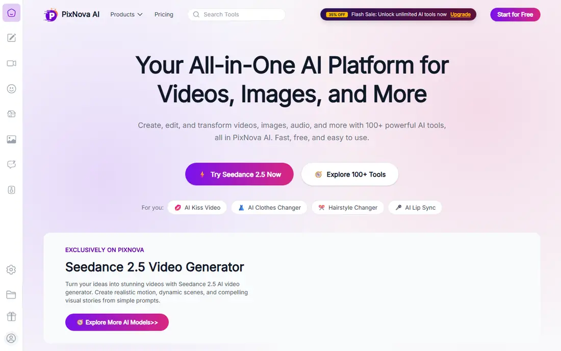 PixNova AI homepage