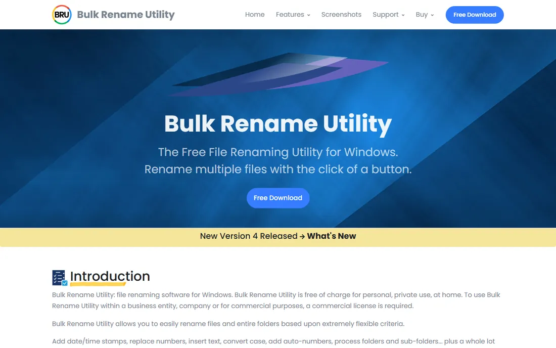 Bulk Rename Utility homepage