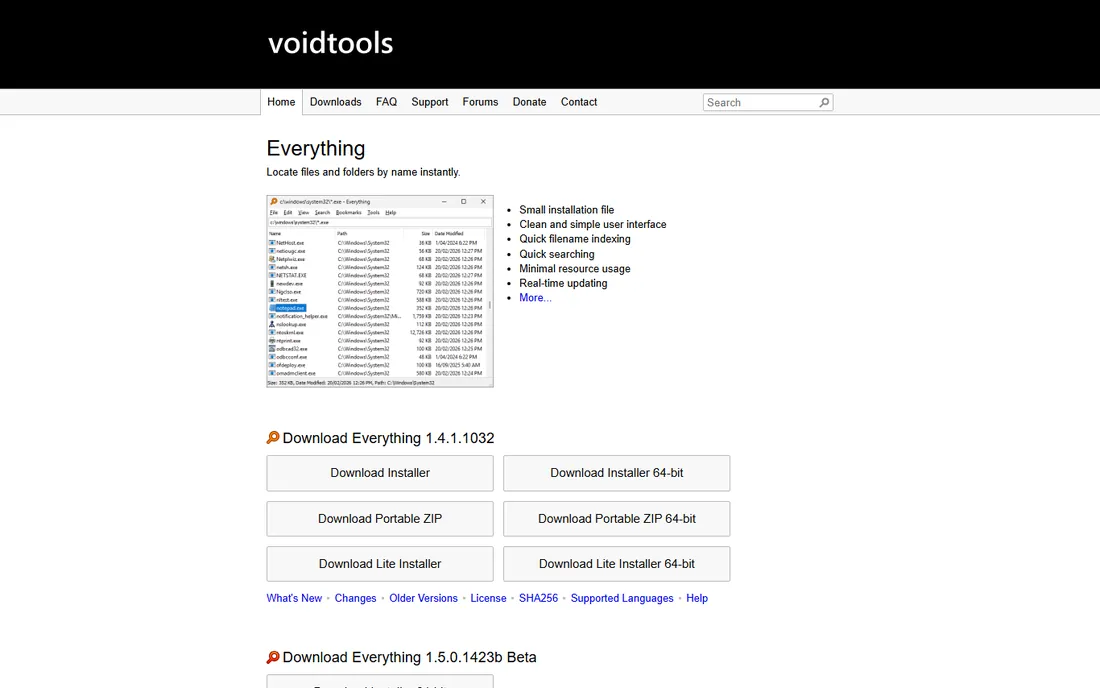 Everything homepage