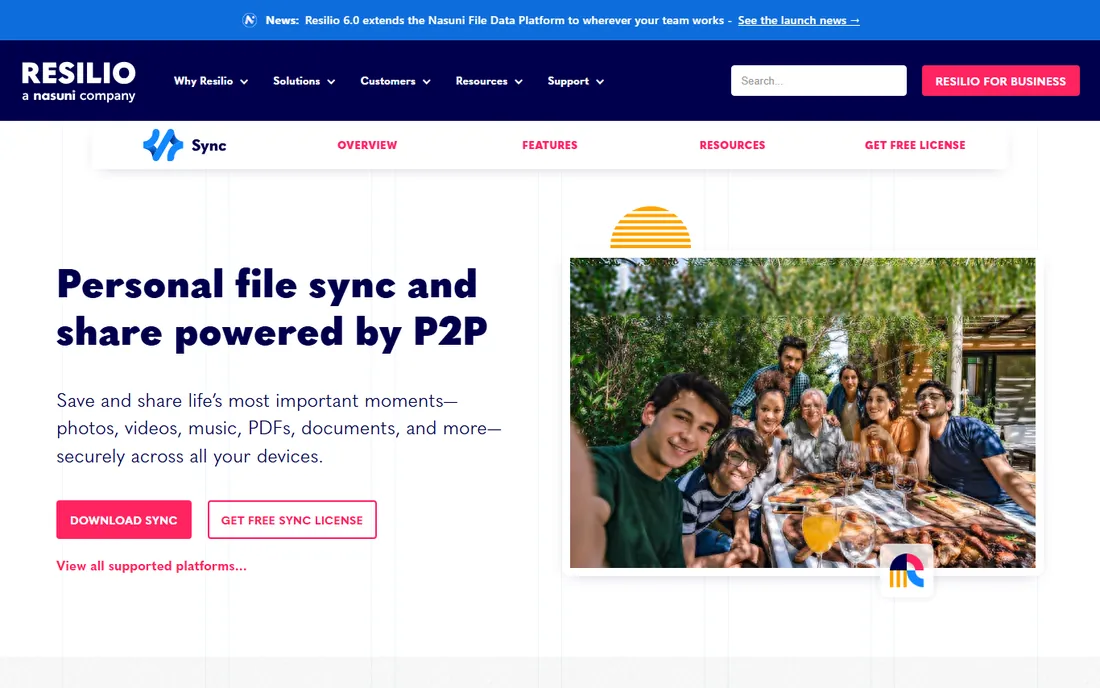 Resilio Sync homepage