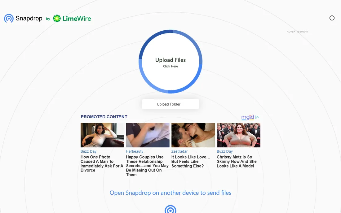 Snapdrop homepage