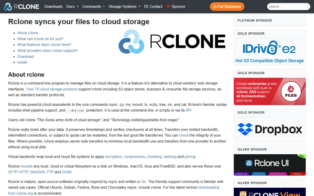 rclone homepage