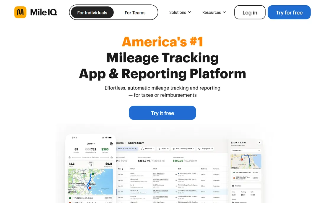 MileIQ homepage