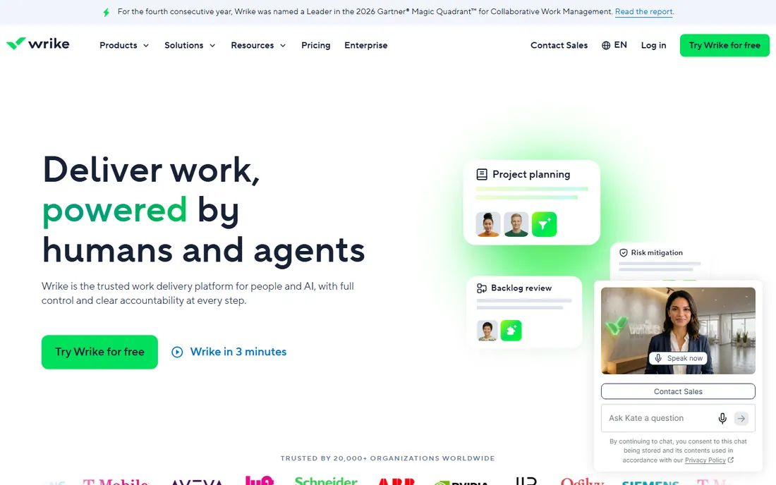 Wrike homepage