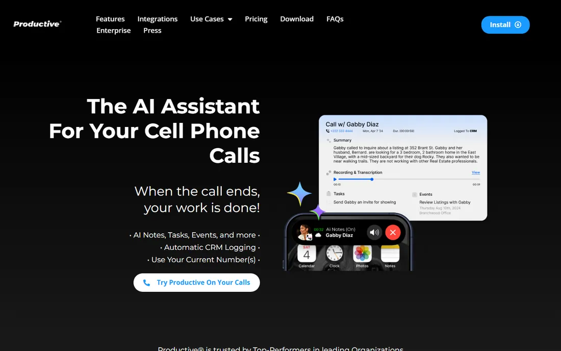 Productive homepage