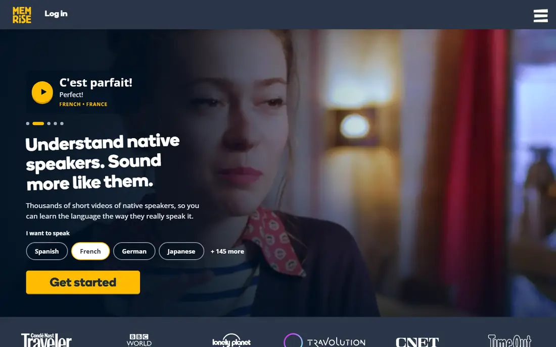 Memrise homepage