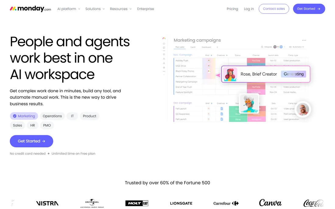 Monday.com homepage