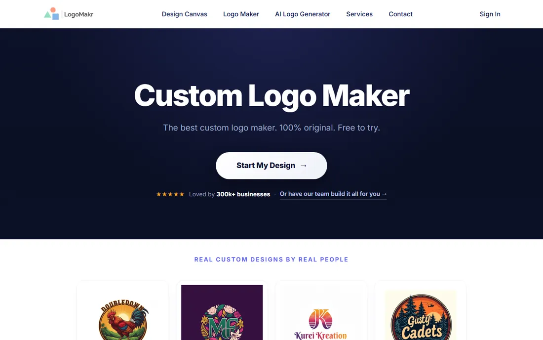 LogoMakr homepage
