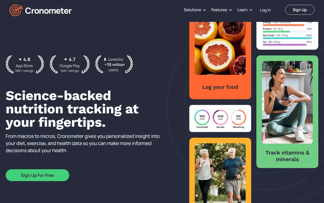 Cronometer homepage