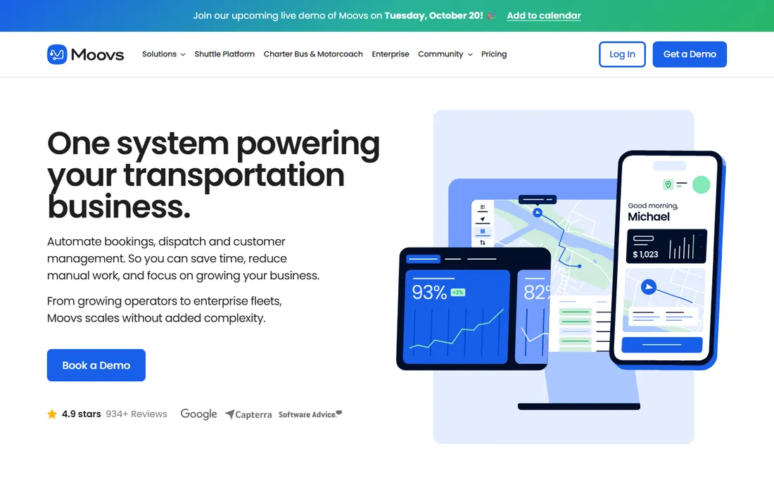 Moovs homepage
