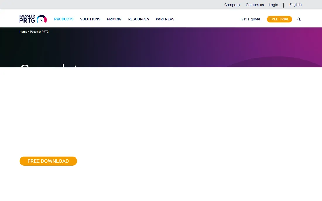 PRTG homepage