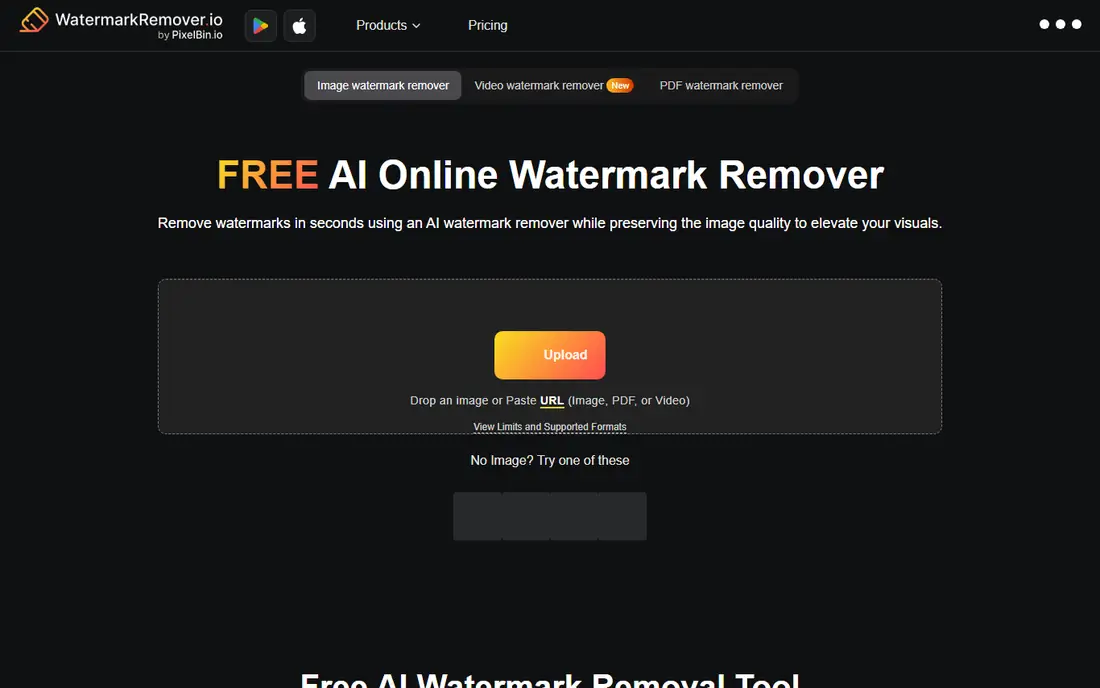 WatermarkRemover.io homepage
