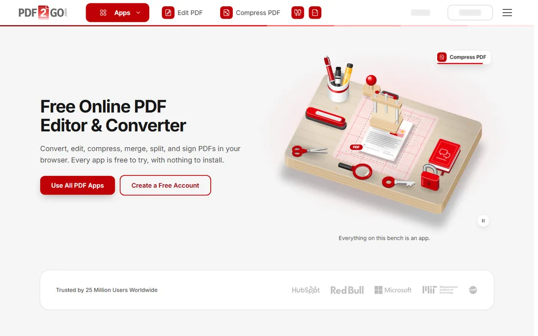 PDF2Go homepage