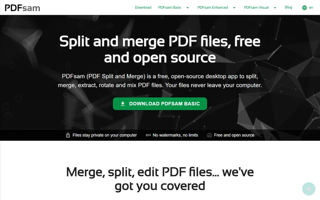 PDFsam Basic homepage