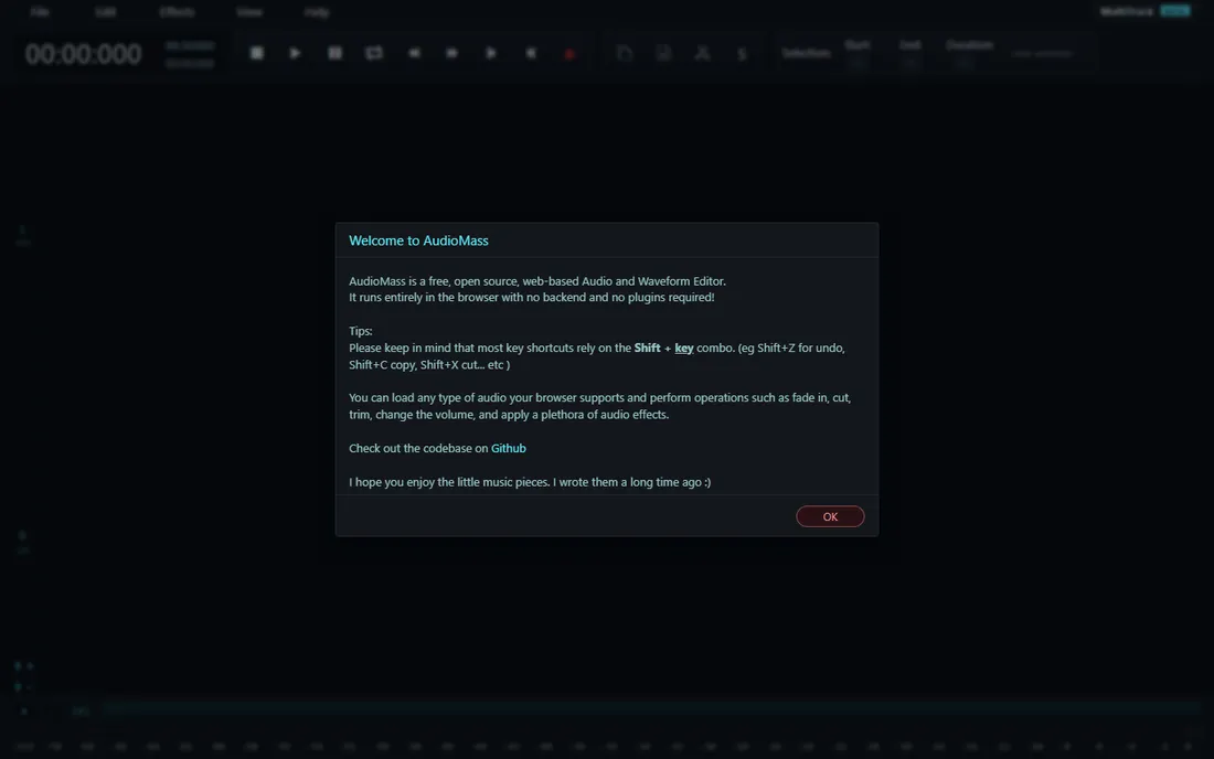 AudioMass homepage