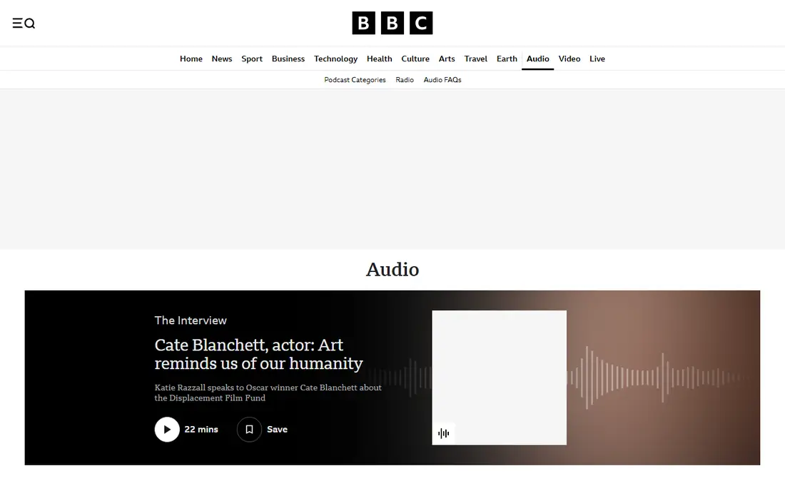 BBC Sounds homepage
