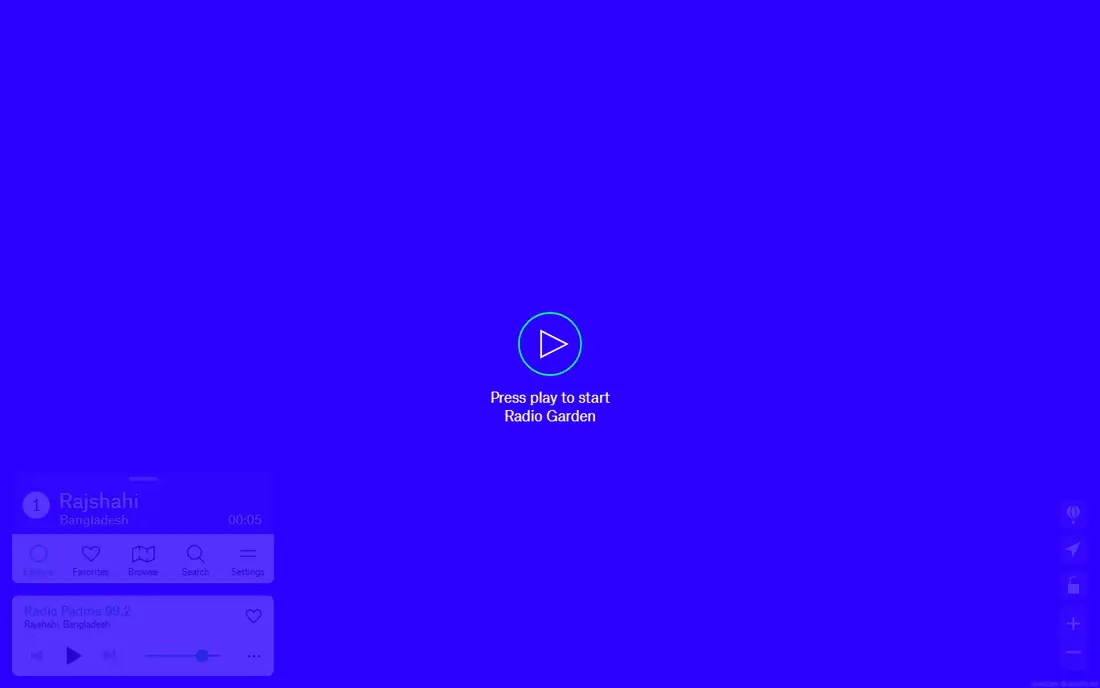 Radio Garden homepage