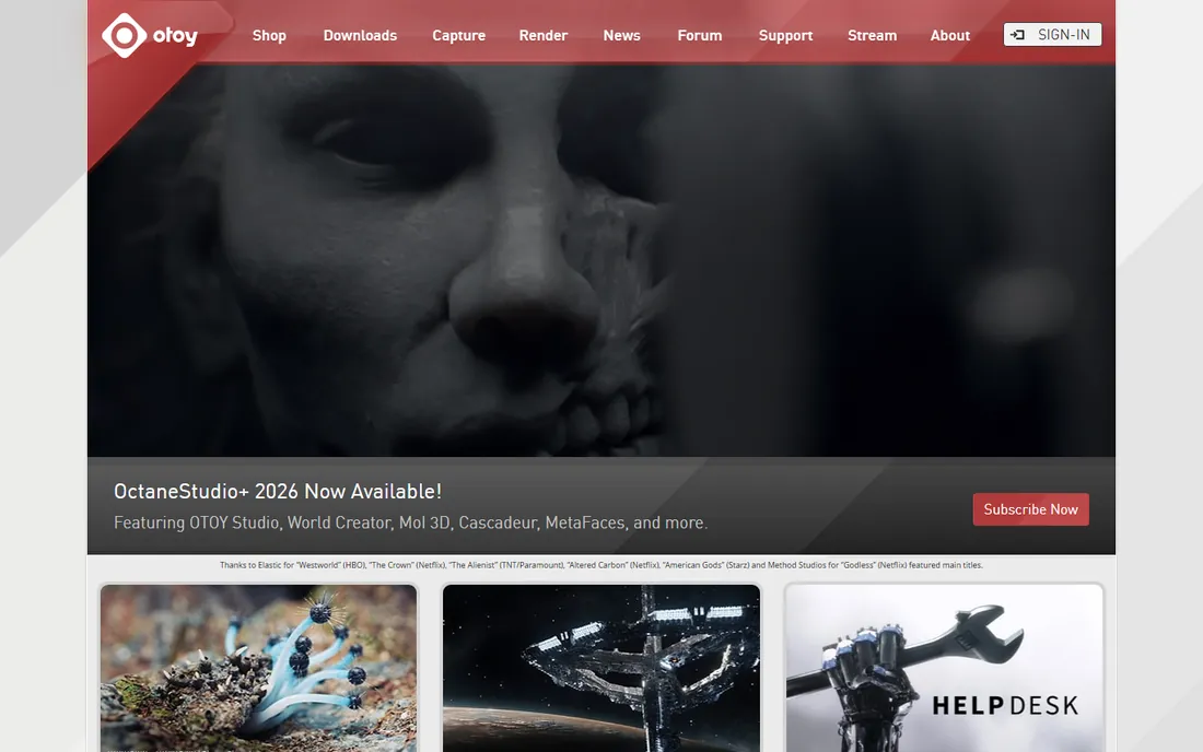 OctaneRender homepage