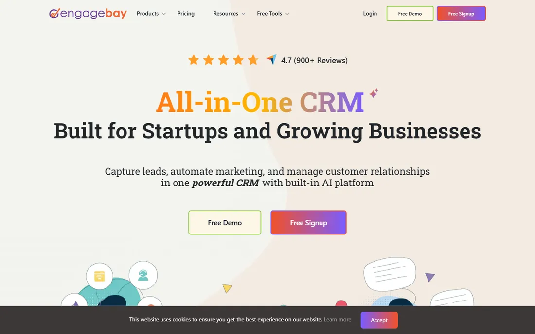 EngageBay homepage