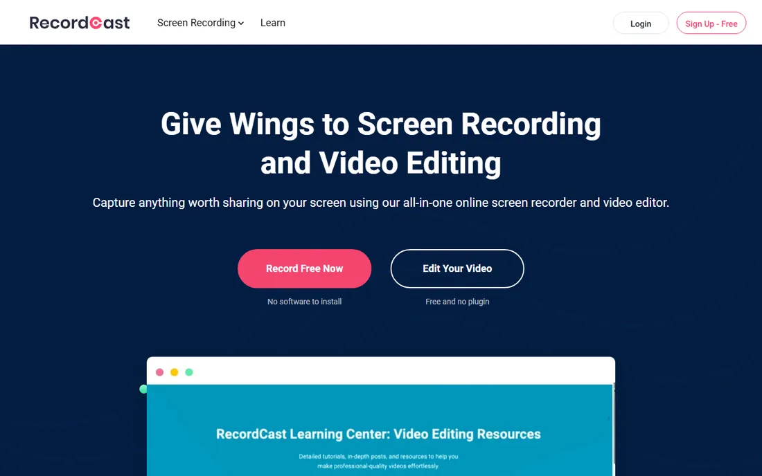 RecordCast homepage