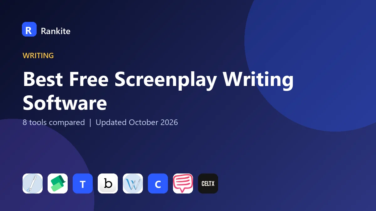 Best Free Screenplay Writing Software in 2026: 8 Tools Compared