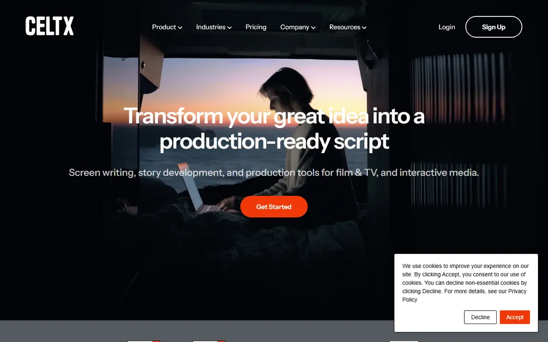 Celtx homepage