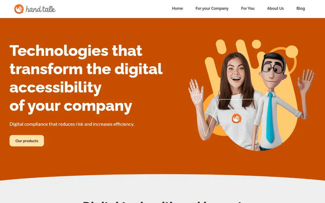 Hand Talk homepage
