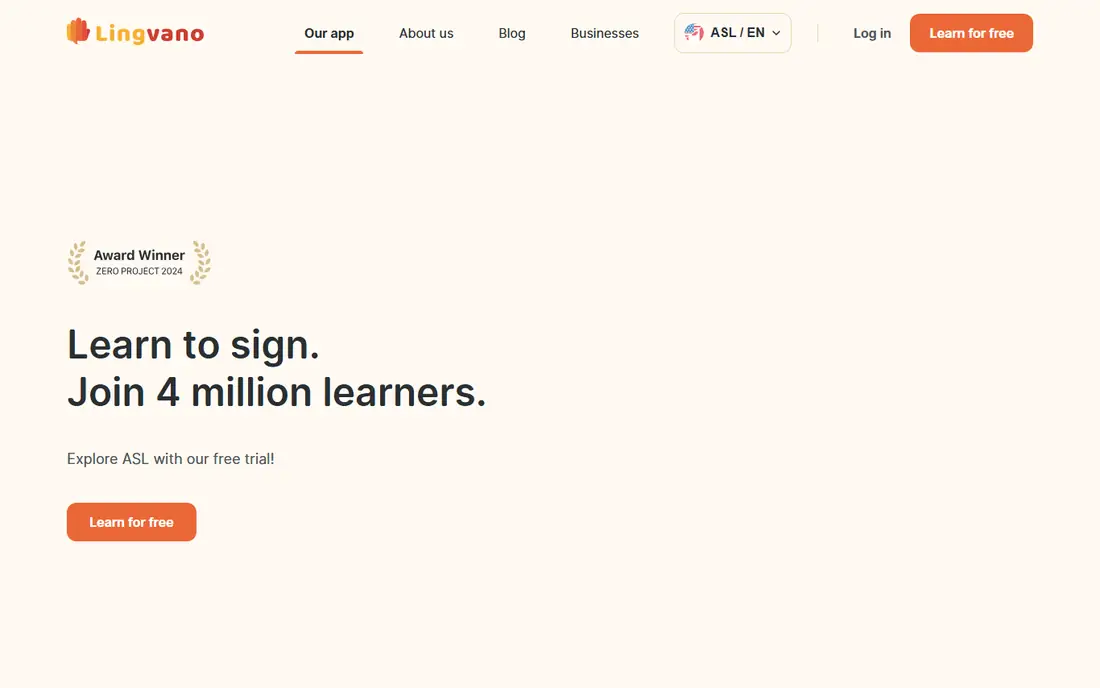 Lingvano homepage