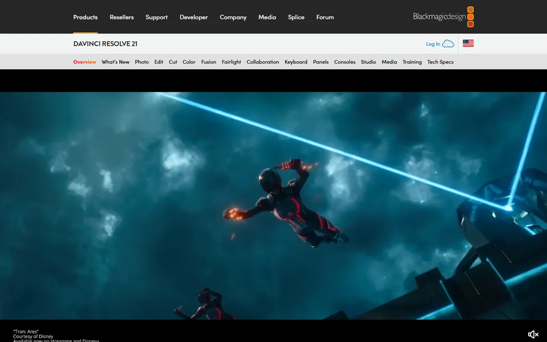 DaVinci Resolve homepage