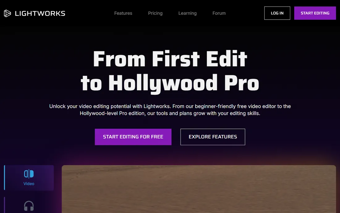Lightworks homepage
