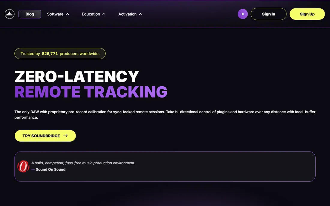 SoundBridge homepage