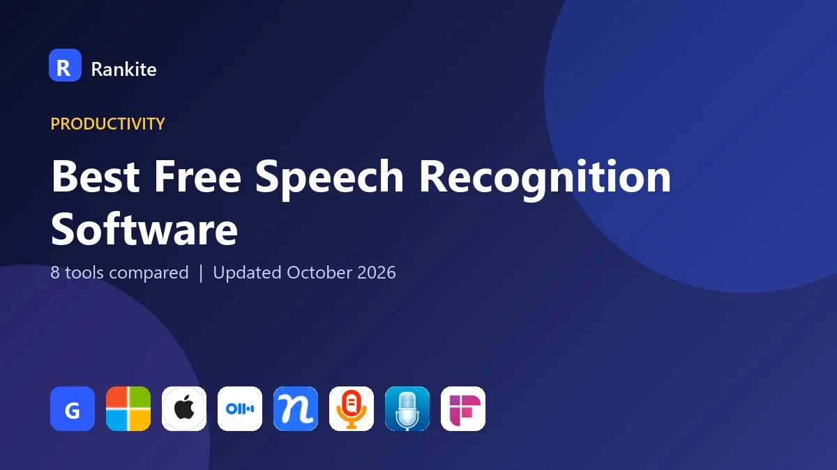 Best Free Speech Recognition Software in 2026: 8 Tools Compared