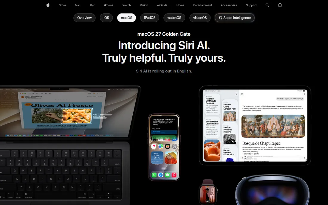 Apple Dictation homepage