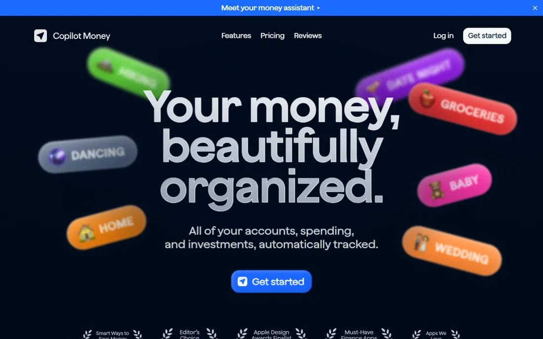 Copilot Money homepage