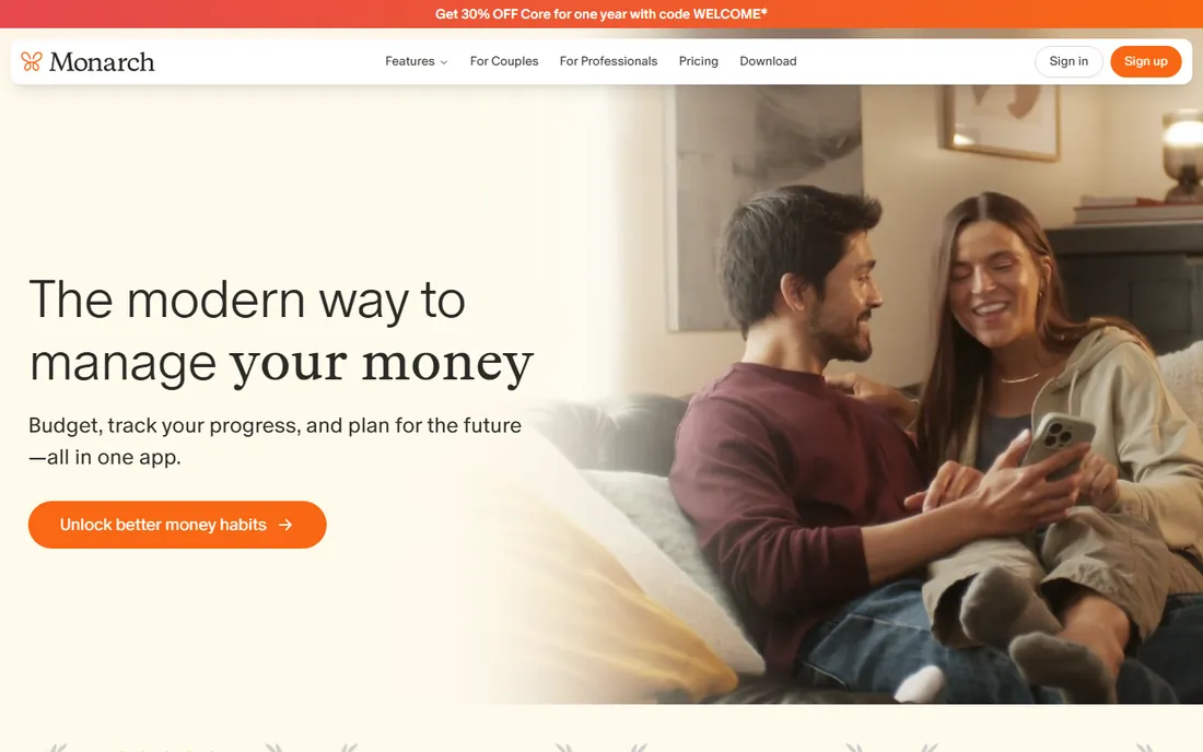 Monarch Money homepage