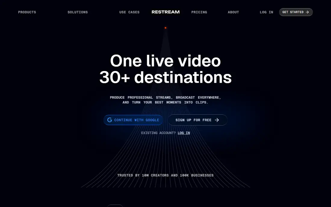 Restream homepage