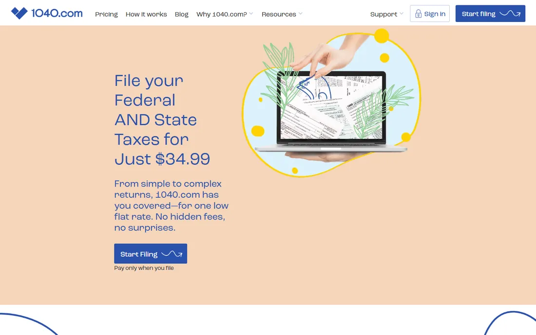 1040.com homepage