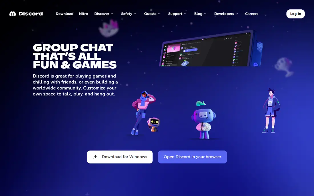 Discord homepage