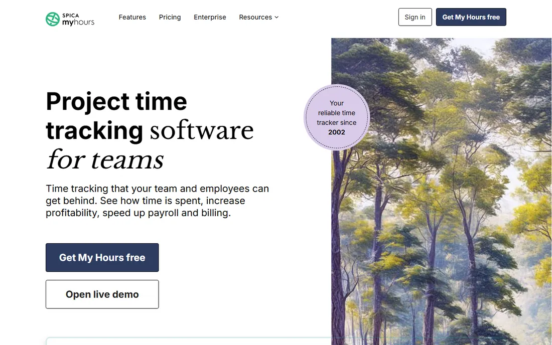 My Hours homepage
