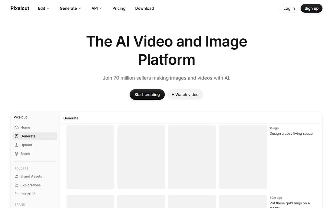 Pixelcut homepage