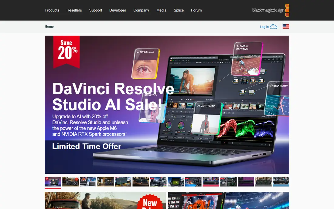 DaVinci Resolve homepage
