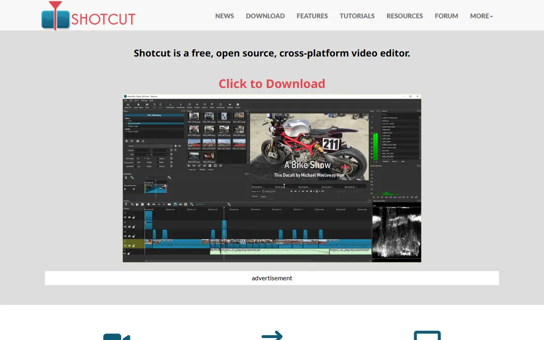 Shotcut homepage