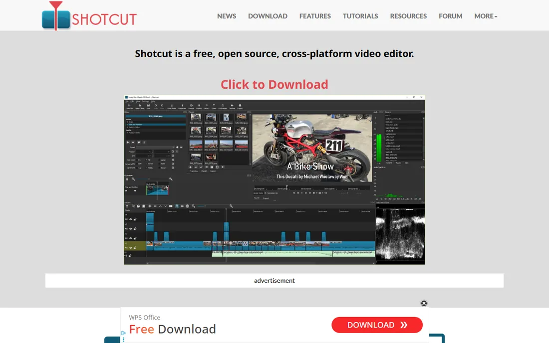 Shotcut homepage