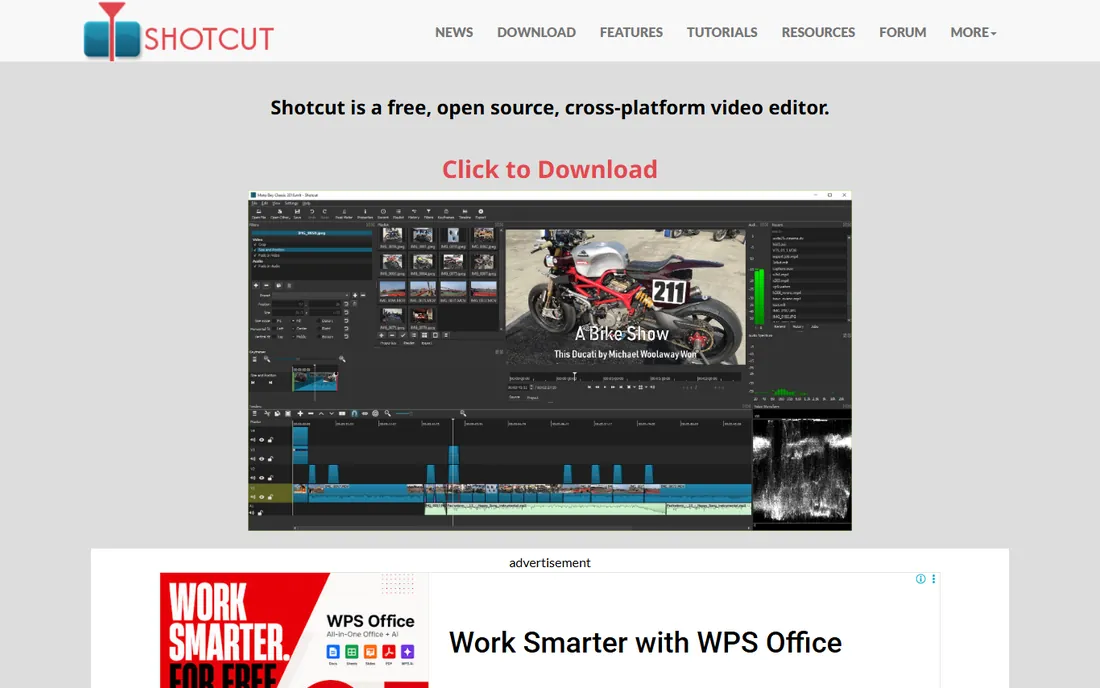 Shotcut homepage