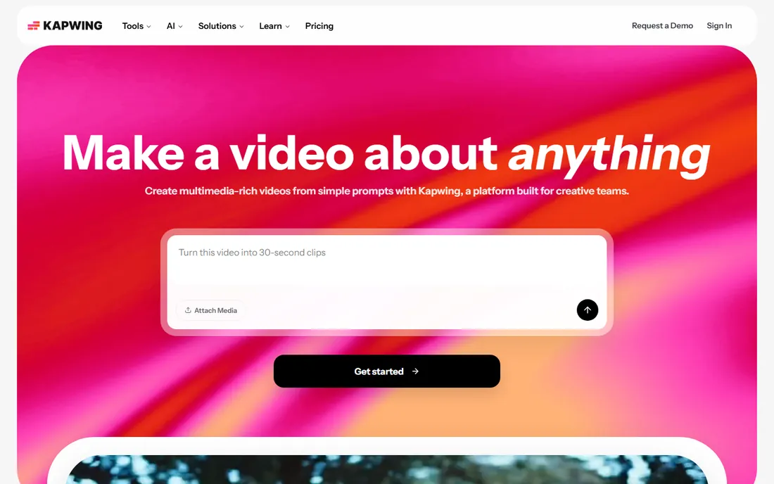Kapwing homepage